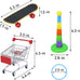 Wontee bird toys mini shopping cart skateboard ring toy set for parrot training and play (3-pack, assorted)