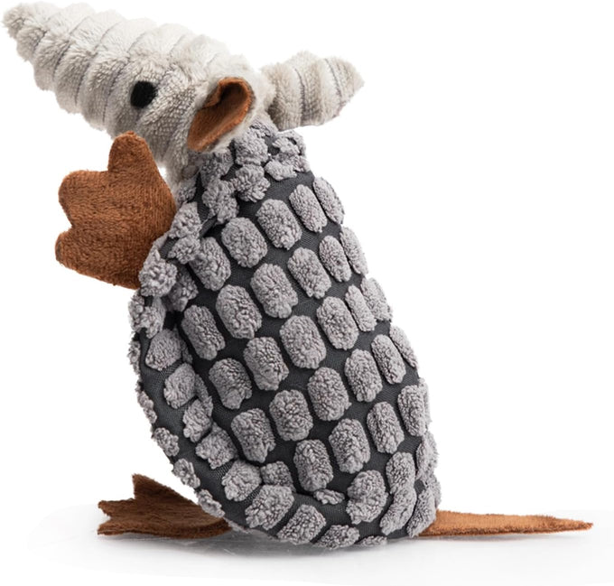 holy-pet-plush-dog-squeaky-toy-armadillo-gray-8-inch-small-medium-large-breed