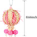 Bird foraging shredder hanging toy with bell for parakeet, parrot, conure, cockatiel, and lovebird birds, pink, 1 pack