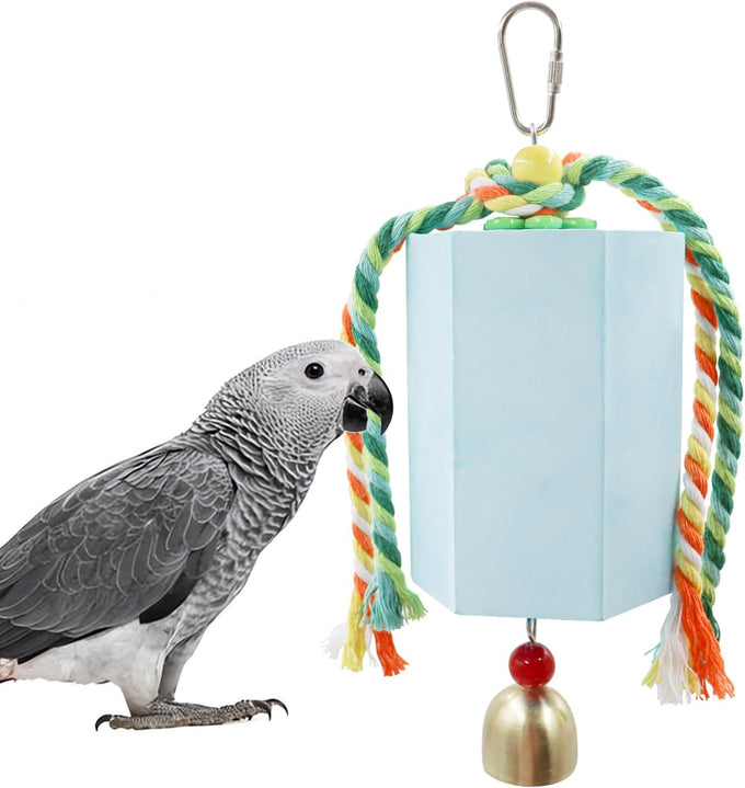 Bird Beak Grinding Stone with Bell for African Grey, Amazon Parrots, Small to Medium Birds