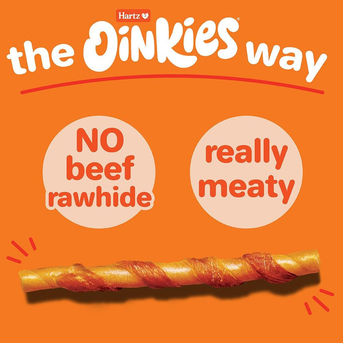 Hartz Oinkies Tender Twists Rawhide-Free Chicken Breast Dog Chews with Real Chicken Breast 36 Count