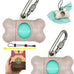 Standard-Sized leak-proof scented doggy waste bags and holder dispenser with carabiner safety lock and fastener
