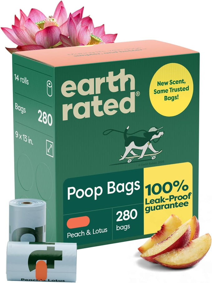 Extra Thick Lavender Scented Earth Rated Poop Bags, Leak Proof, 270 Bags for Dog Walking Essentials