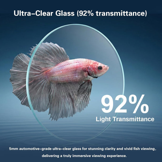 2.2 Gallon Ultra-Clear Nano Aquarium Starter Kit with LED Light and Filter