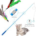 Jiaron 2PCS Retractable Cat Wand with 10PCS Bell Refill Teasers for Kitten Exercise