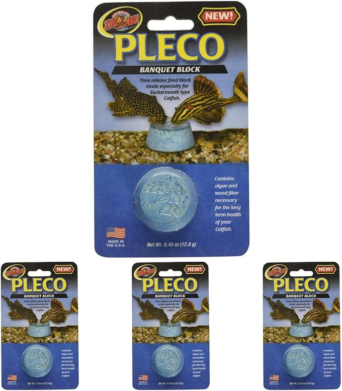Zoo Med Laboratories AZMBB8 Time-Release Pleco Banquet Block for Suckermouth Catfish, 0.45 Ounce, Freshwater and Saltwater Aquarium Fish Food