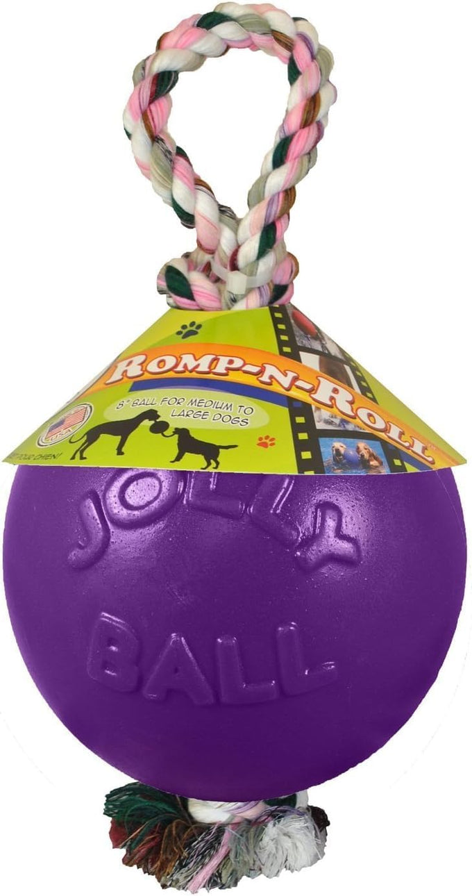 Jolly Pets 8-Inch Large Orange Romp-n-Roll Dog Toy for Large Dogs Made in the USA