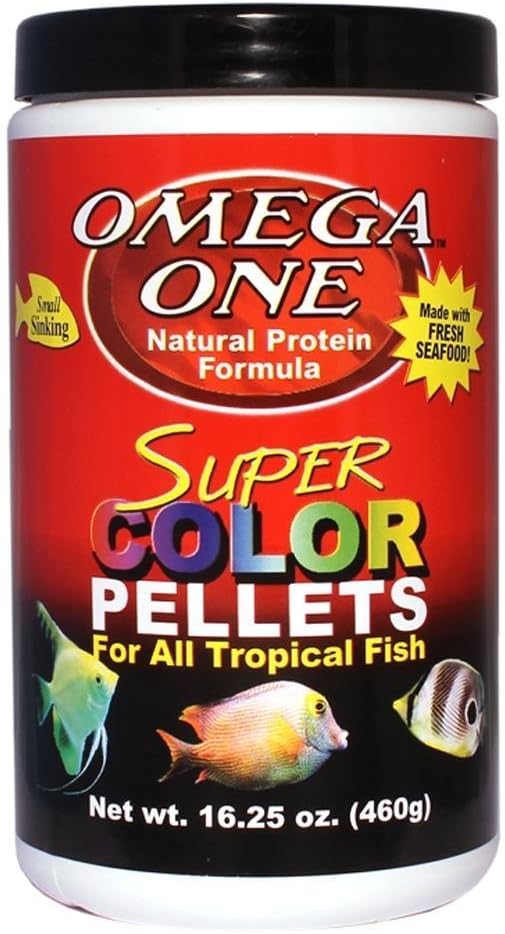 Omega One Super Color Pellets for Sinking 16.25oz, MSC Approved, Natural Fats, and Rich Omega 3 & 6 HUFA's