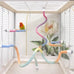 3PCS Bird Perch Gradient Ropes for Parrot Cages Climbing Ropes, Soft Cotton Material Double Swing Toy
