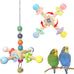 2pcs natural wood parrot toys with bells for small and medium birds, parakeet, cockatiel, conure, lovebird, budgie, quaker