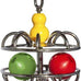 Impossiball large stainless steel bird toy for macaw enrichment and parrot foraging with durable treat dispenser