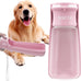 Soicta 19oz foldable portable dog water bottle, 12oz pet water dispenser for puppy, medium, large dogs and small animals