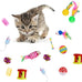 32Pcs Cat Toys Kitten Interactive Pet Toys Assortments, Foldable Rainbow Tunnel, Teaser Wand Fluffy Mouse Crinkle Balls Bell Play for Kitty Cats