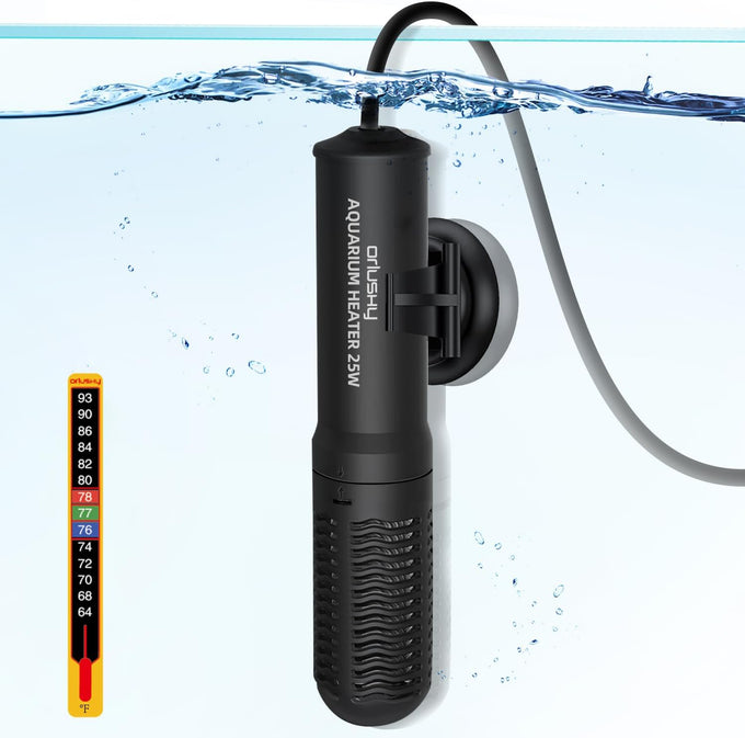Orlushy 50w Submersible Aquarium Heater Adjustable Fish Tank Heater With Free Thermometer