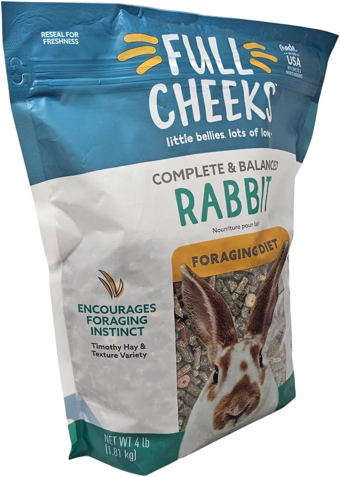 Timothy Hay Foraging Diet Pellet Food for Rabbits, 4 Pound Bag, Vitamin E Enriched