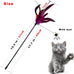 cat wand feather toys set, 6 pieces interactive cat toys for indoor cats, 17.7 in feather stick