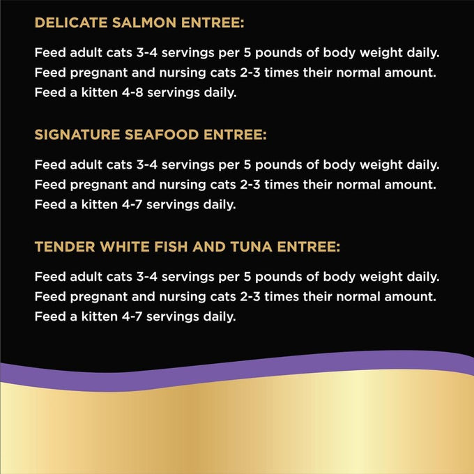 sheba perfect portions wet cat food pate with salmon, seafood, and fish variety pack, 2.6 oz twin pack trays (24 count, 48 servings)