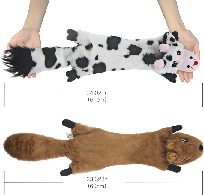 Sharlovy dog squeaky toys 5 pack plush no stuffing crinkle durable pet chew for large medium small puppies