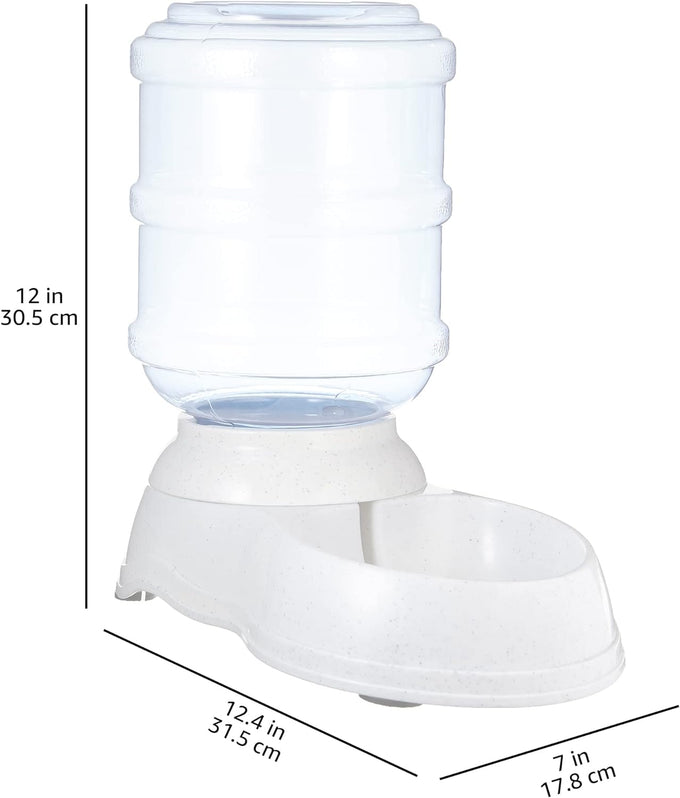 Amazon Basics 1 Gallon Gravity Pet Water Dispenser, Small, Easy to Clean, Gray, for Cat and Dog