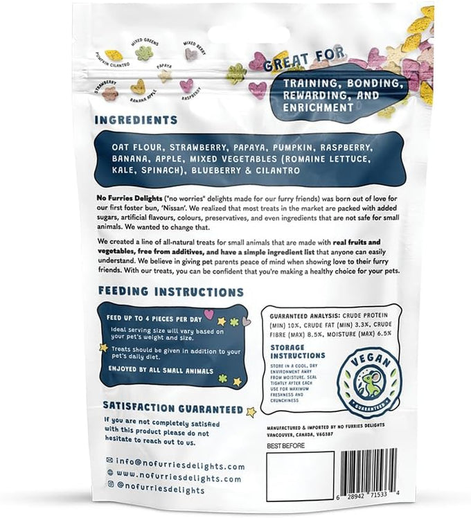 Treats 100% All Natural Mini Bites for Small Animals Variety Pack 50g 7 Delicious Flavors