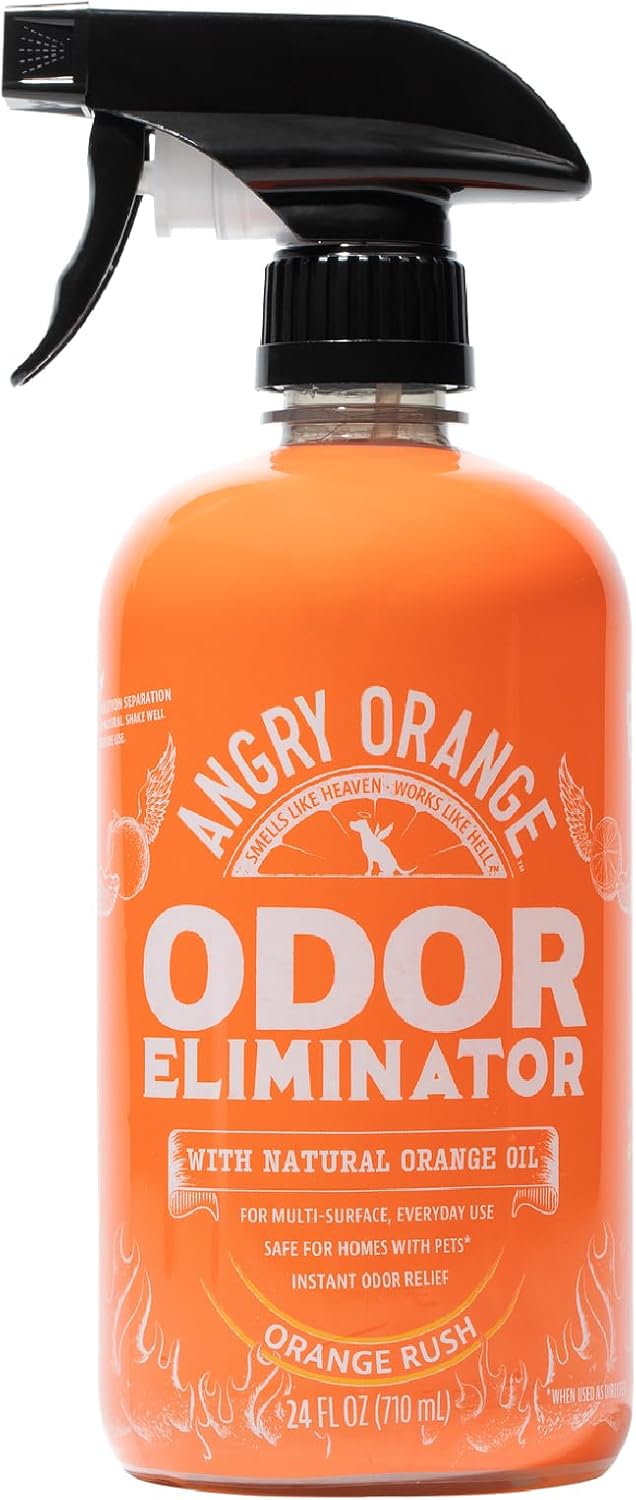 Angry Orange Pet Odor Eliminator - 24 oz Orange Rush Scent, Citrus Cleaner for Dog and Cat Urine Stains