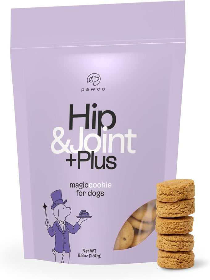 Pawco Heart Support Dog Treats, Crunchy Cookies with Peanut Butter, Apple & Taurine for Healthy Rewards, 8.8oz