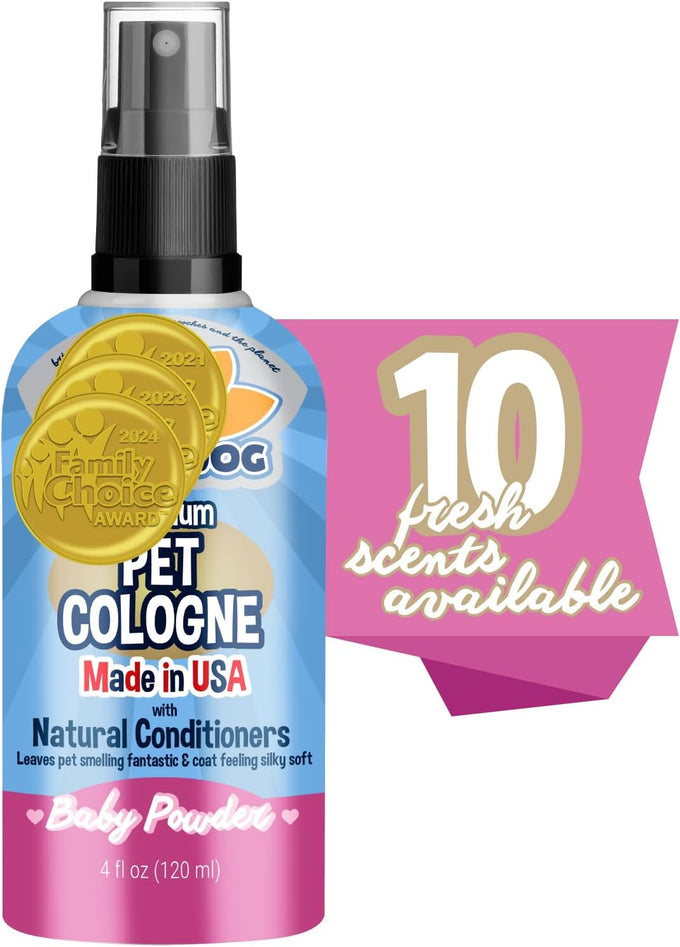bodhi dog baby powder 4 fl oz deodorizing dog perfume & conditioner gentle & safe formula made in usa