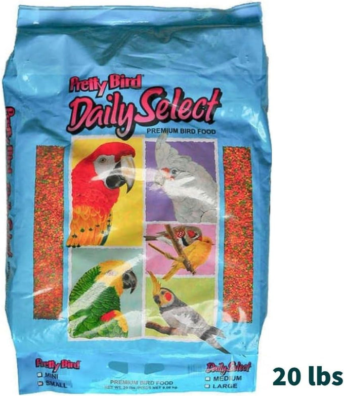 Pretty Bird Daily Select Premium Bird Food for African Grays, Amazons, and Similar Sized Birds, Medium, 8-Pound