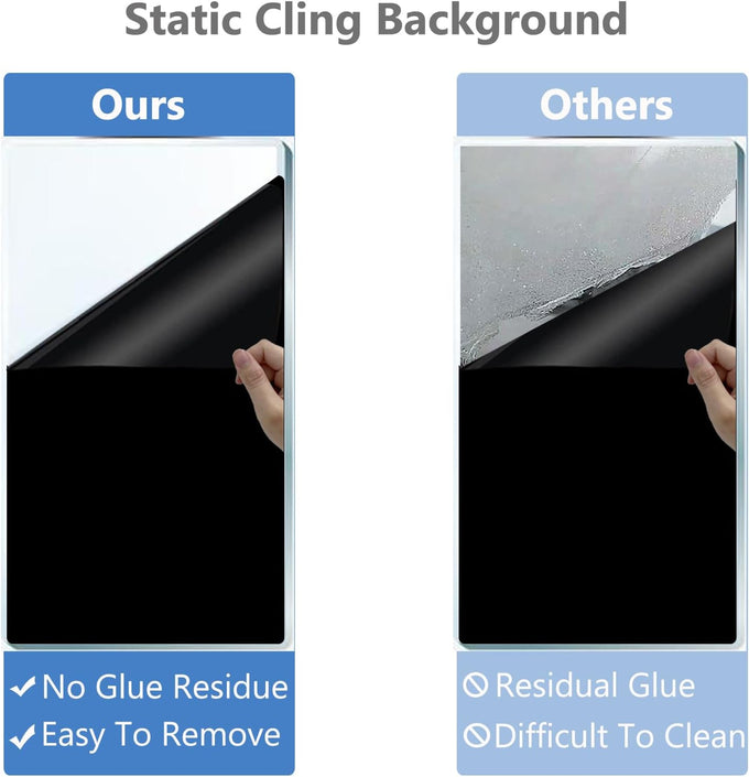xcno black fish tank static cling background, 47 x 18 in, waterproof, tear resistant