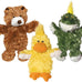 Kong X-Small Low Stuffing Dog Toy with 3 Animals - Bear, Duck, and Frog