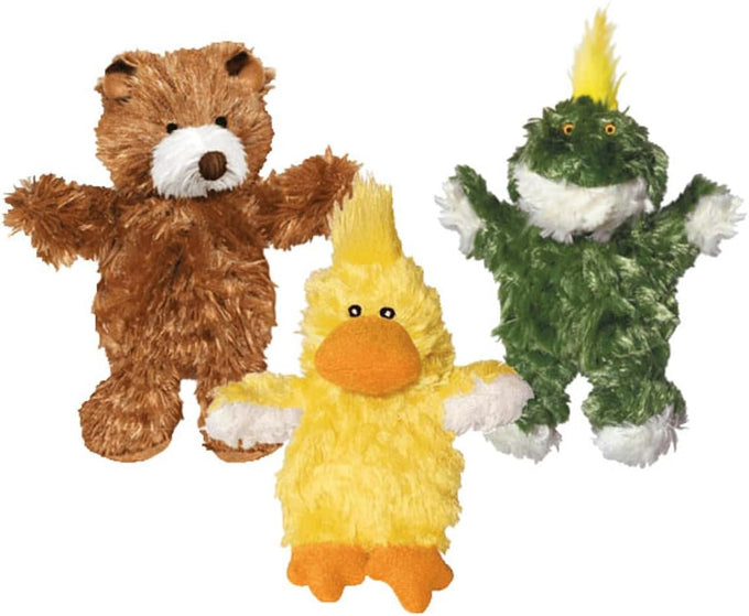 Kong X-Small Low Stuffing Dog Toy with 3 Animals - Bear, Duck, and Frog