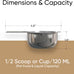 Color Up ½ Cup Stainless Steel Dog Food Scoop, Measuring Cup for Pets, 8 Tbsp, Heavy-Duty & Rust-Resistant