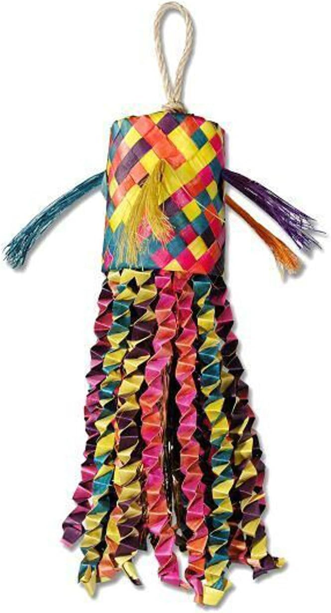Planet Pleasures Parrot Piñata Octopus Toy for Small Parrots, Natural Bird Toy for Over Preening and Feather Chewing