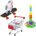 Wontee bird toys mini shopping cart skateboard ring toy set for parrot training and play (3-pack, assorted)