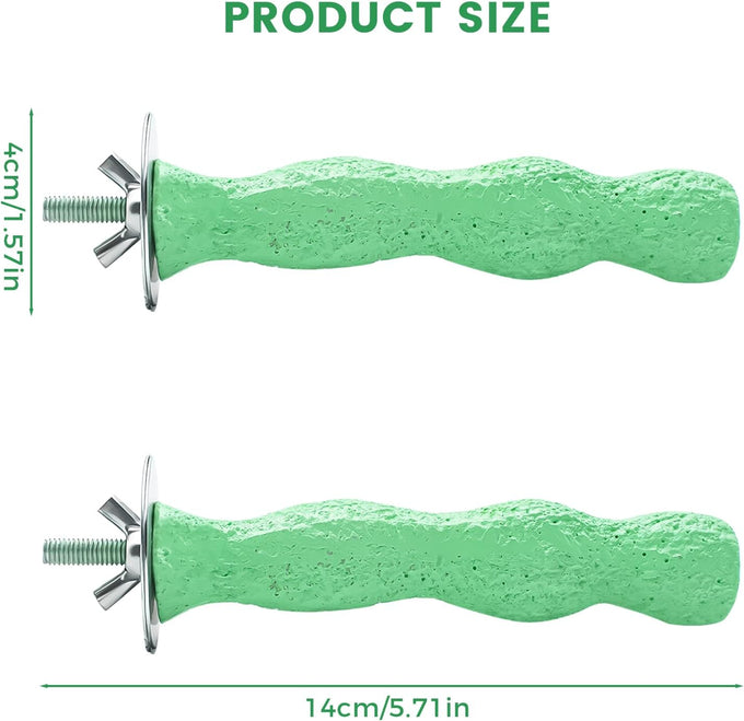 2pcs bird beak grinding stone, anti-slip parakeet nail trimming stick resin perch stand platform for budgies, parakeets, cockatiels, conures