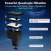 DaToo 1.6 Gallon Ultra-Clear Fish Tank Aquarium Starter Kit with LED Lighting and Filter System for Small Fish and Shrimp