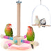 9" Wooden Bird Perch Toy for Cage, 360° Silent Free-Spin, Natural Material, Reduces Boredom Anxiety, for Small to Medium Birds, with Poplar Swing