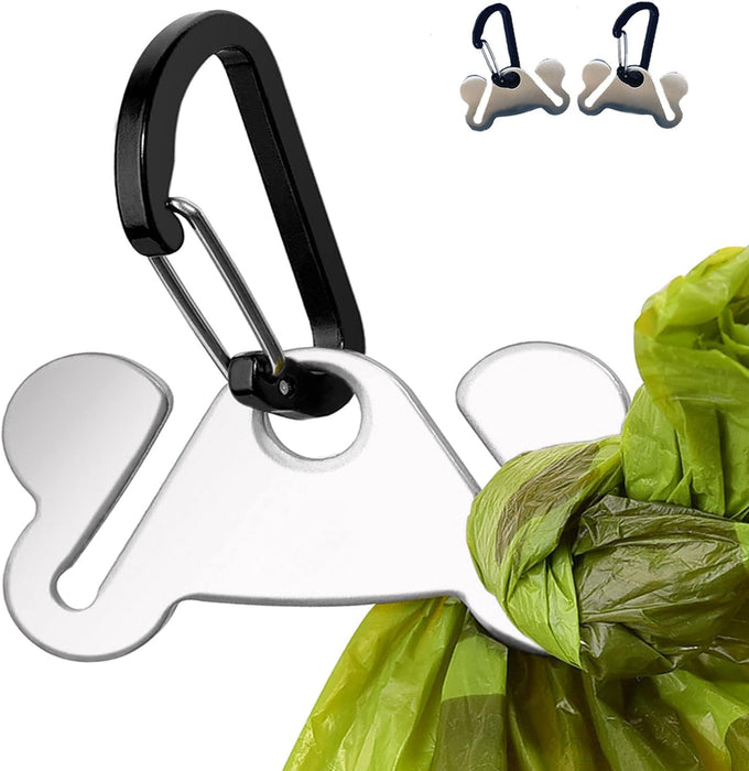 stainless steel dog poop bag holder with easy clip and durable metal design for hands free walking