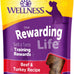 Wellness Rewarding Life Soft Dog Training Treats, Grain Free, Natural, Beef and Turkey Recipe, 6 oz Bag for Dogs