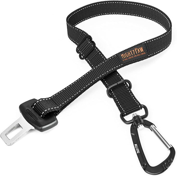 Mighty Paw Safe Dog Seat Belt for Cars - Aviation Grade Aluminum Carabiner, Adjustable, Heavy-Duty Design