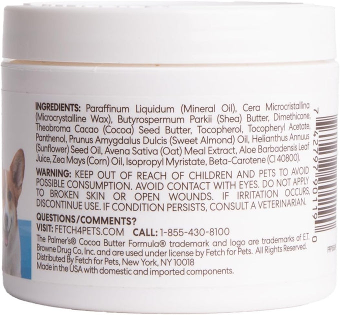 Palmer's Fragrance-Free Cocoa Butter Paw and Nose Balm for Dogs, Vitamin E and Plant-Based Formula, 3.5 Oz