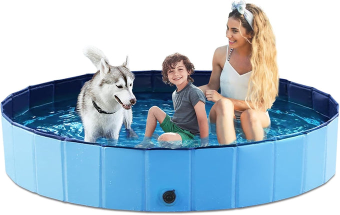 jasonwell 32 inch collapsible dog pet pool blue