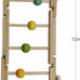 12-inch foldable hardwood parrot climbing bridge with colorful beads, 2 pack tri-section cage accessories for small birds