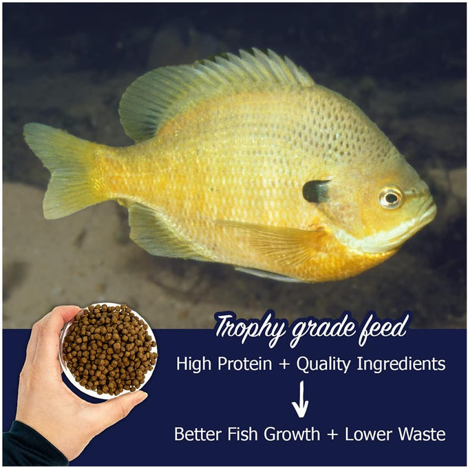 Natural Waterscapes 7 lb Game Fish Food Variety Pellets for Bass, Bluegill, and Trout in a Resealable Bag