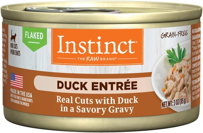 Instinct Flaked Entrée Wet Canned Cat Food - Duck, High Protein, Grain-Free, Raw Inspired, USA Made
