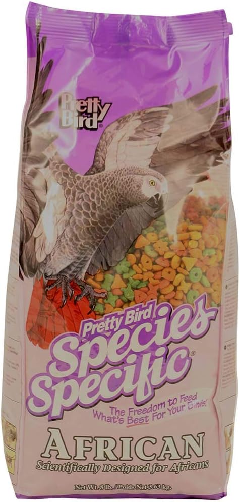 Pretty Bird International Species Specific African Bird Food for Medium and Large Conures, 14-Percent Protein, 8-Pound Bag