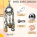 Large 304 Stainless Steel Bird Toy for Parrots, African Greys, Budgies, Lovebirds, Cockatiels, Cockatoo