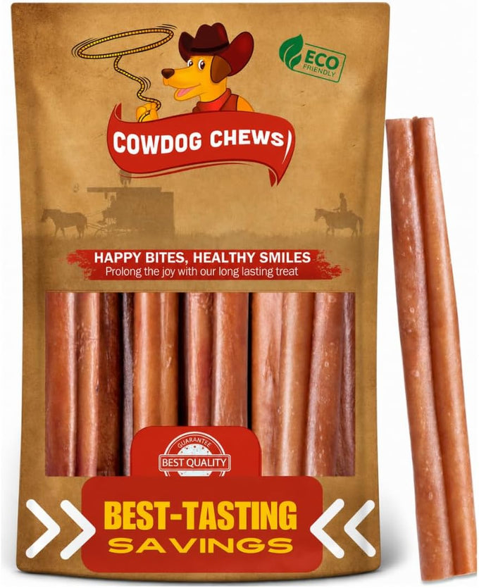 Cowdog Chews 9-12 inch odour-free, fully digestible beef collagen chews for all dog breeds (10 count)