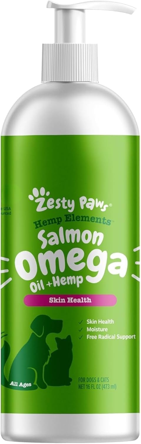 Zesty Paws Wild Alaskan Omega-3 Blend Pollock + Salmon Oil for Dogs and Cats 8.5oz