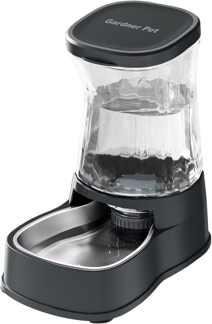 Gardner Pet automatic dog water dispenser with 1-gallon capacity stainless steel bowl, 100% BPA-free for medium to large-sized dogs and cats